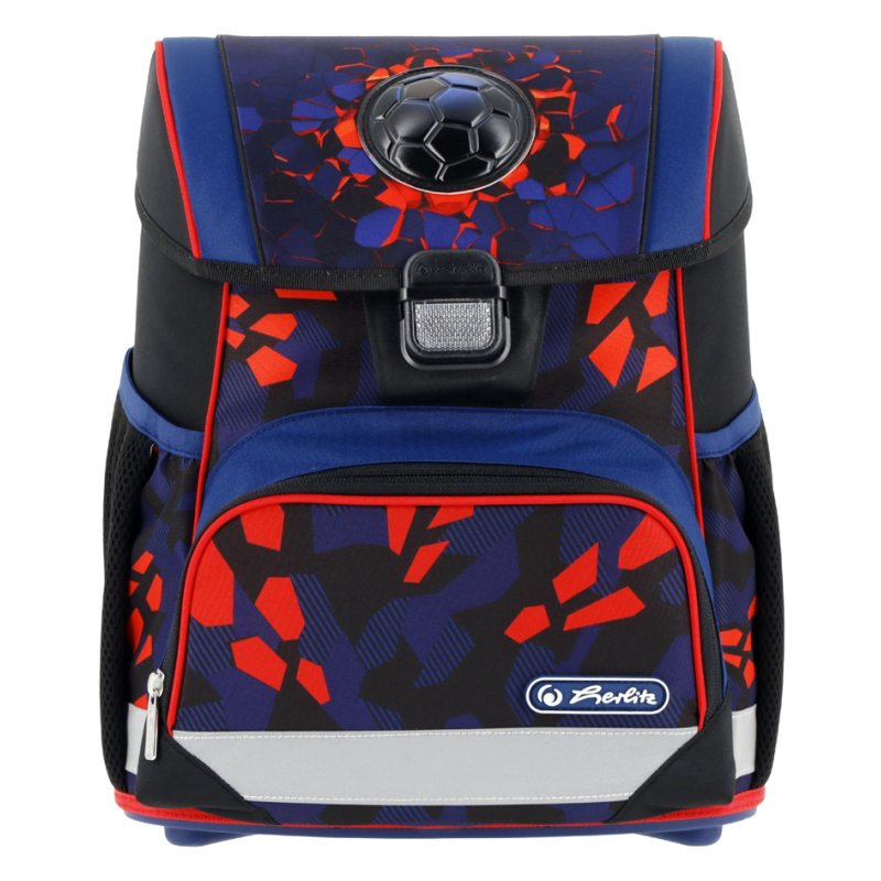 herlitz school bag Loop Plus Kick Off, football motif, black/blue/red, 17 L