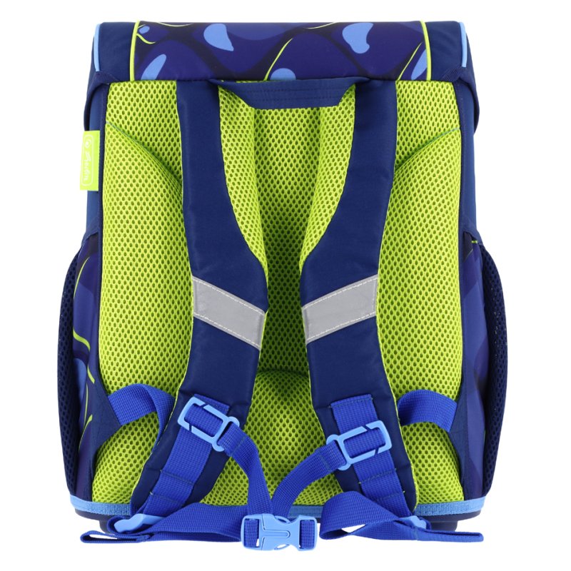 herlitz cartable Loop Plus T-Rex Explorer, bleu/vert, motif dinosaure, 17 L