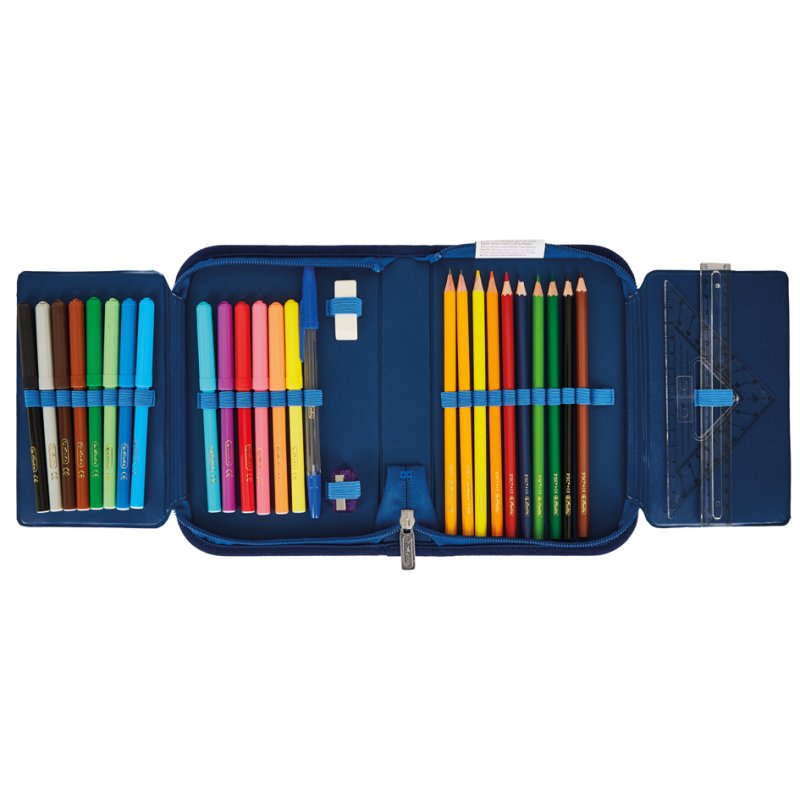 herlitz trousse scolaire Dip Dye, bleu/turquoise, 31 pièces