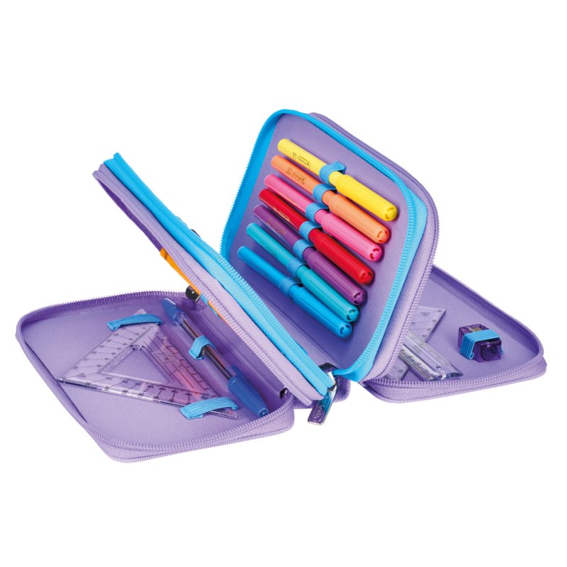 herlitz TriCase étui, polyester, 3 compartiments, 31 pièces