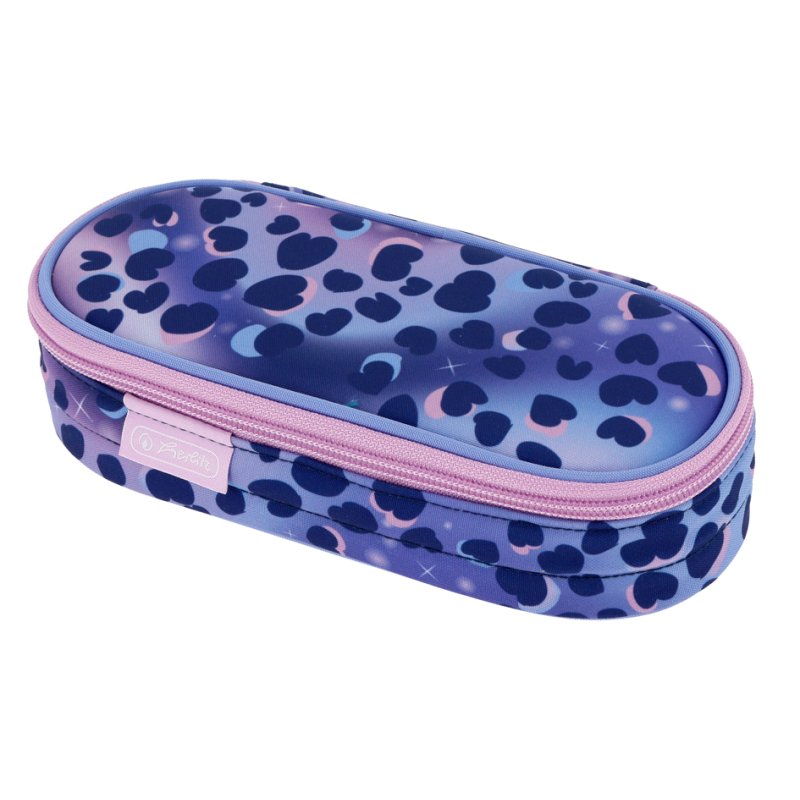 herlitz Faulenzer pencil case Wild Cat, dark blue/purple, polyester, 215×95×60 mm
