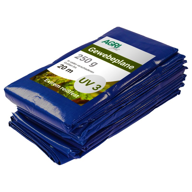 AGRIplus dekzeil met ogen, 4 × 6 m, blauw, 250 g/m²