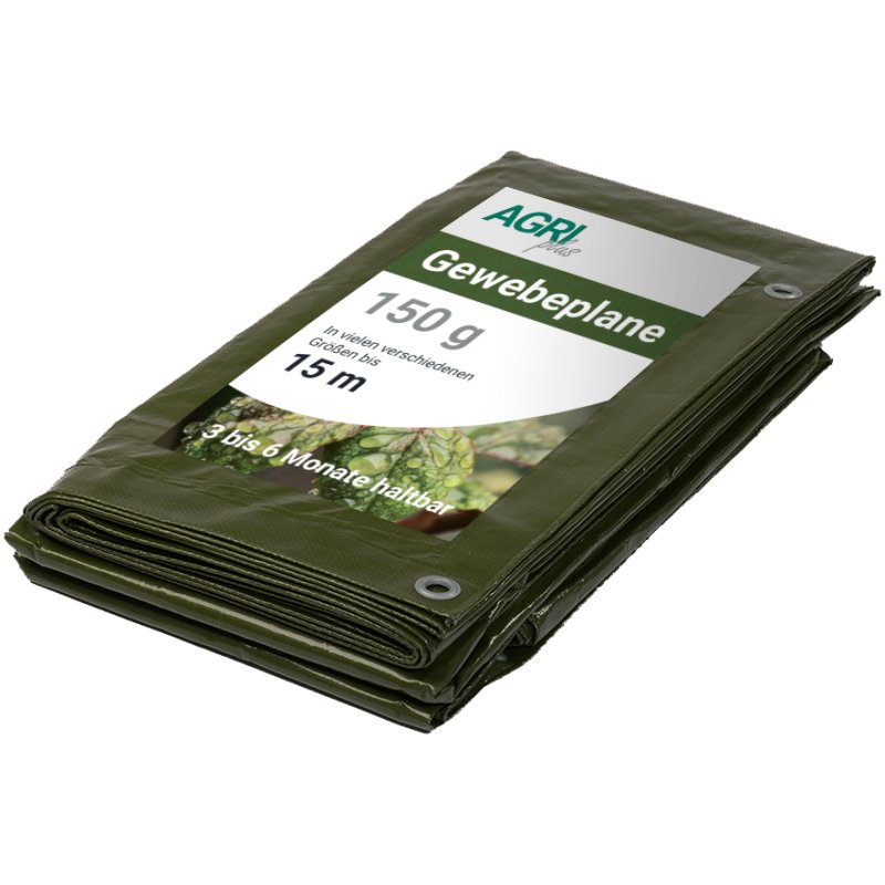 AGRIplus grondzeil met oogjes, 6 × 8 m, groen, 150 g/m²