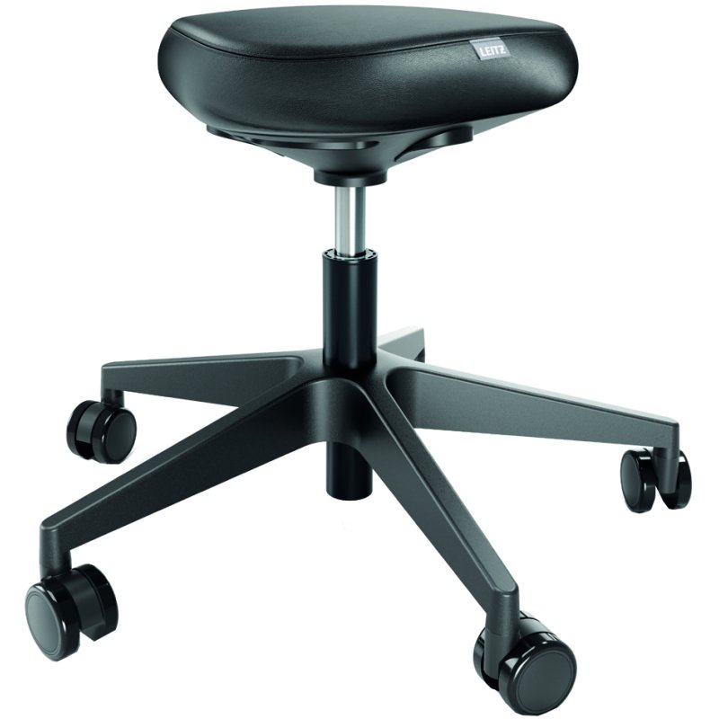 LEITZ Ergo stool with wheels, black, height adjustable 46-59 cm
