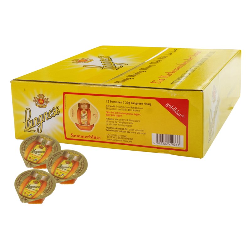 HELLMA Langnese miel de fleur d'été clair, 72 portions de 20 g
