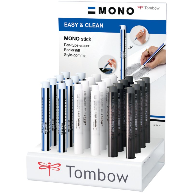 TOMBOW gumstift MONO Stick, navulbaar, 24 stuks, 6,7 mm punt