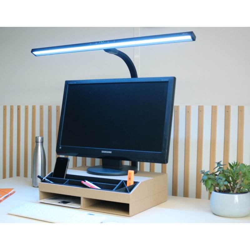 UNiLUX LED desk lamp STRATA LUMINO, clamp base, black, 24 W