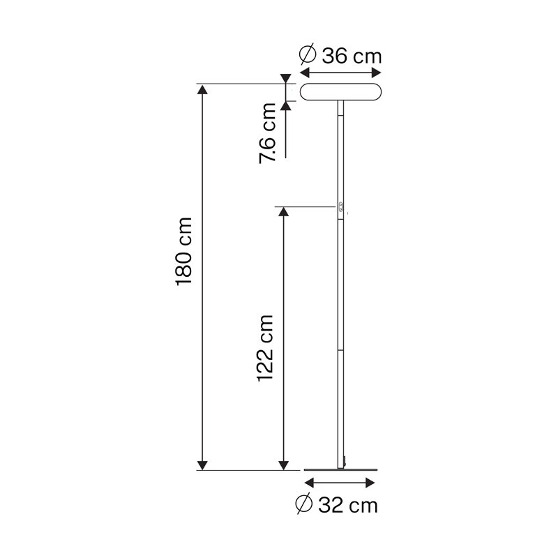 UNiLUX Lampadaire LED COCOON, 1800 mm, noir, 41W