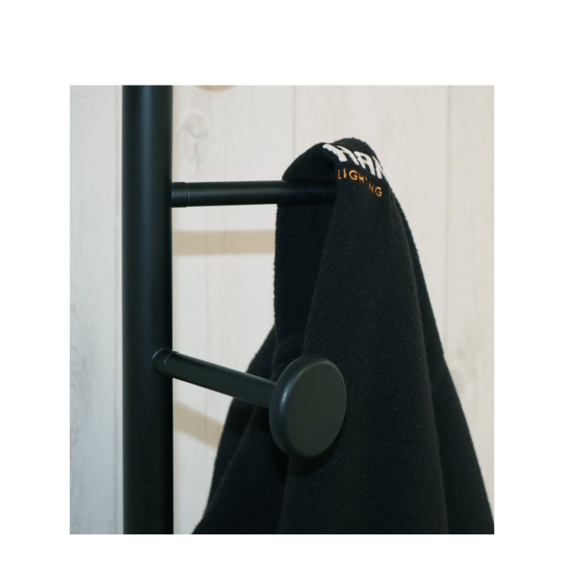 UNiLUX SNOOD coat rack, black/beech, 6 hooks, 1750 mm