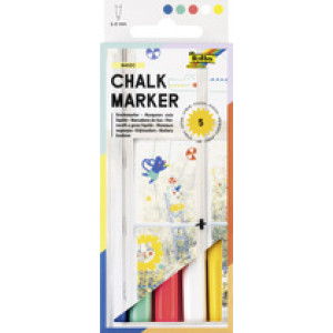 folia krijtmarkers BASIC, 1-2 mm ronde punt, 5 stuks