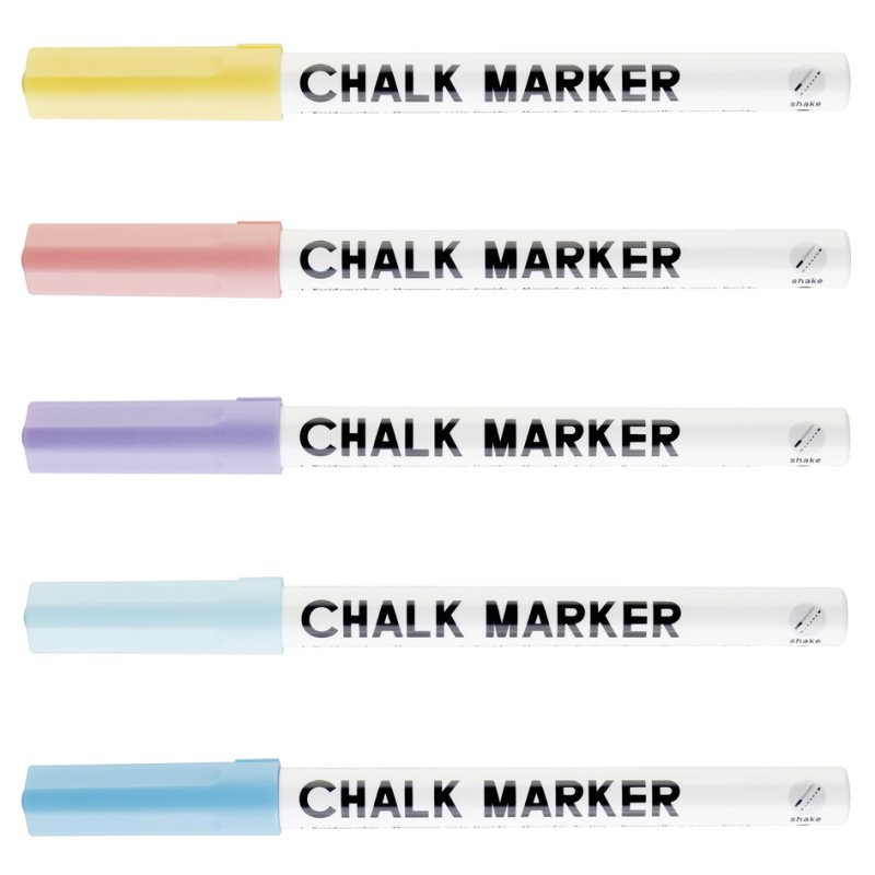 folia krijtmarkers BASIC, 1-2 mm ronde punt, 5 stuks