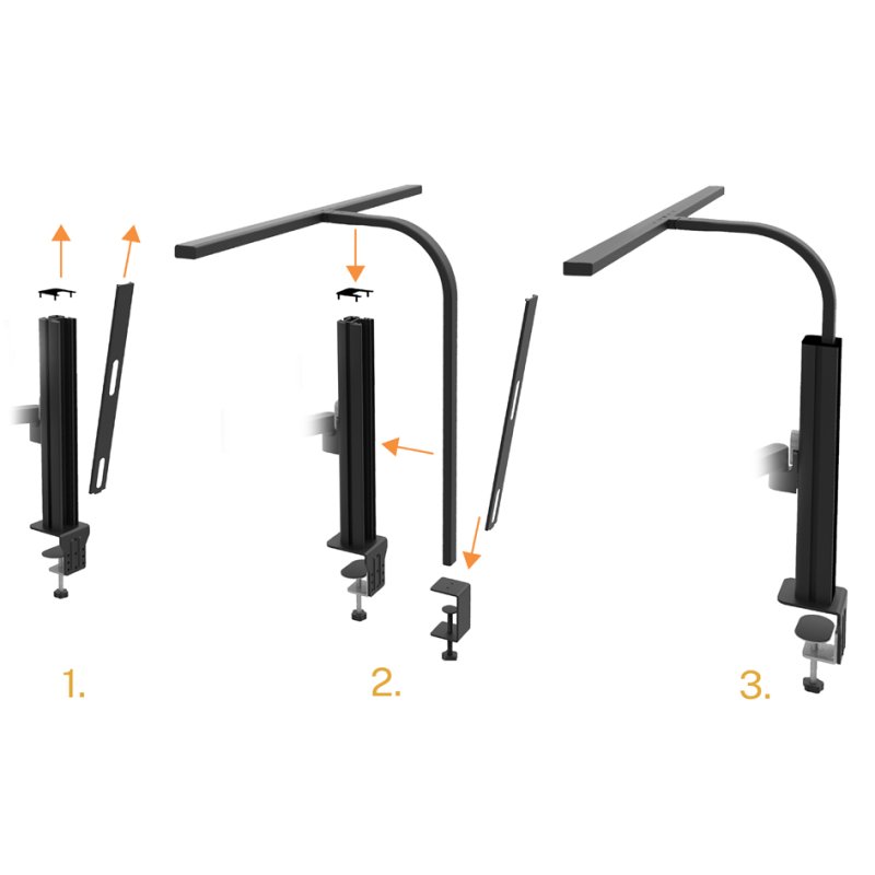 UNiLUX STRATA LUMINO SCREEN LED desk lamp, monitor arm, 24W, 2993 lumens
