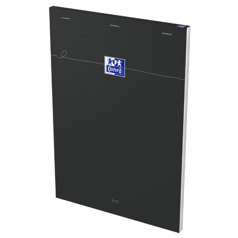 Oxford bloc-notes Smart A4, quadrillé, noir, 80 feuilles