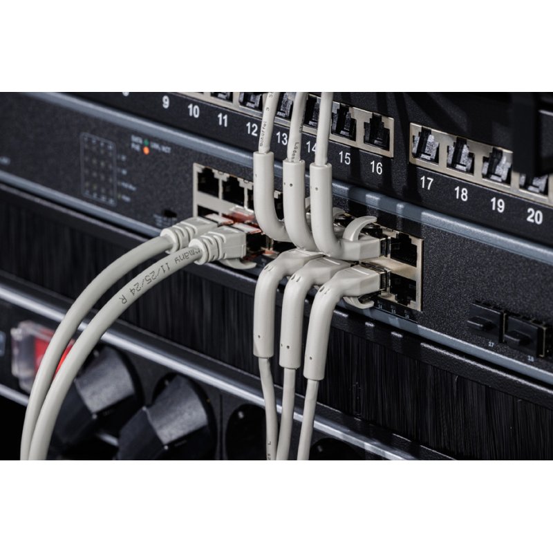 DIGITUS câble de brassage CAT 6A F/FTP, design intelligent déroulable, 5,0 m, gris