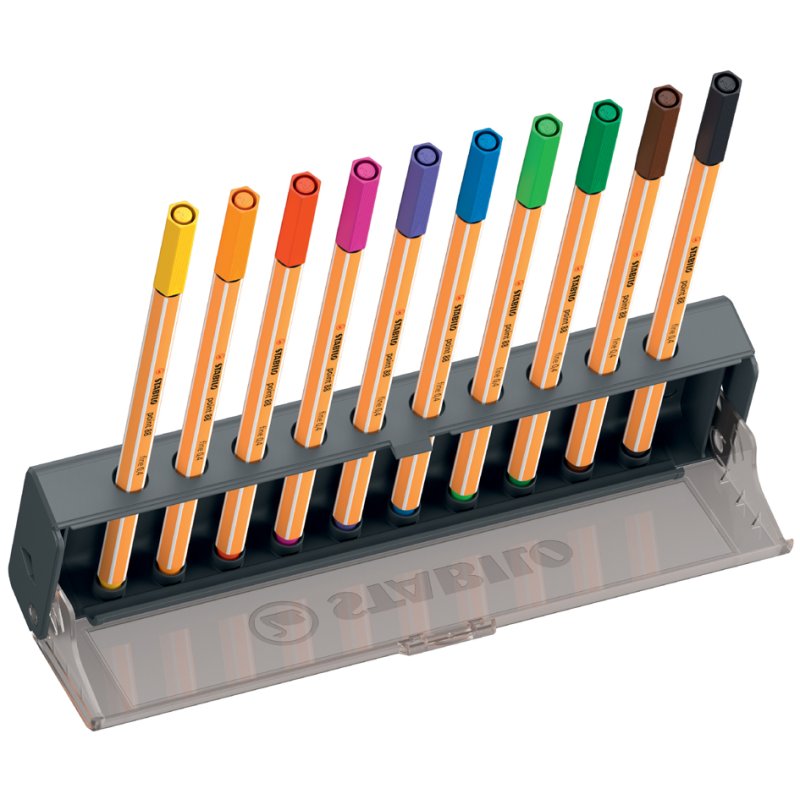 STABILO point 88 fineliner, 10-piece Click Set, 0.4 mm