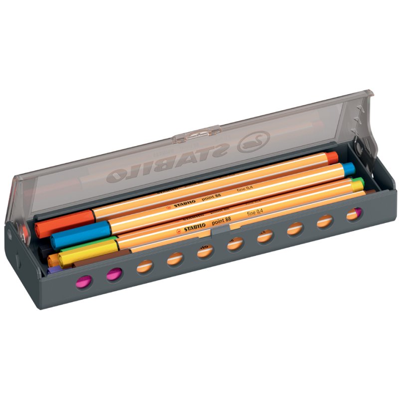 STABILO point 88 fineliner, 10-piece Click Set, 0.4 mm