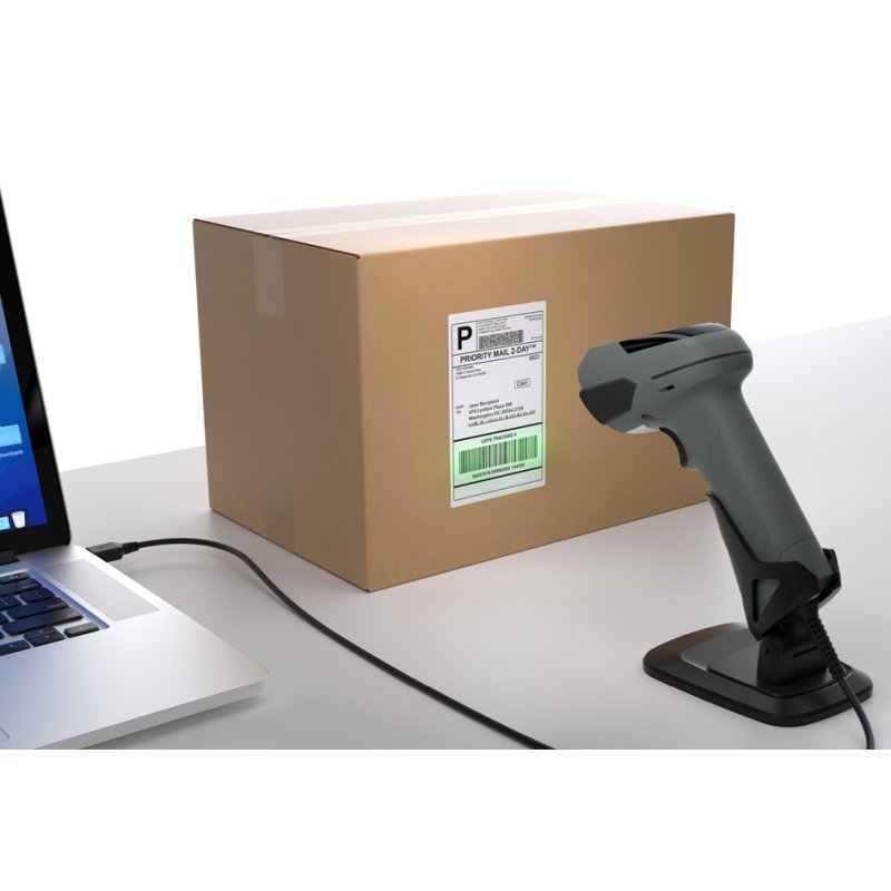 Safescan lecteur de code-barres 1D/2D, scanner portable, USB-A, anthracite