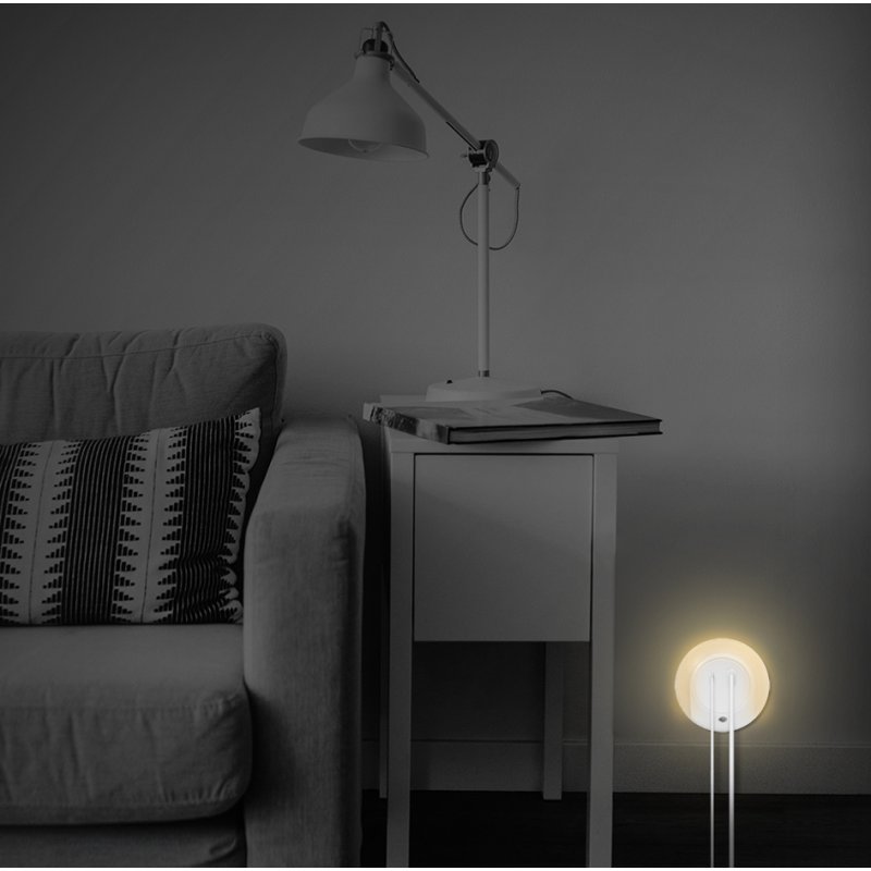 LogiLink LED night light, USB-C PD & USB-A QC, dusk sensor, white