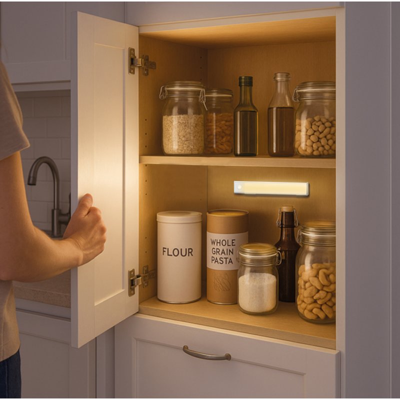 LogiLink LED under-cabinet lighting, white, rechargeable, motion sensor, 200 mm