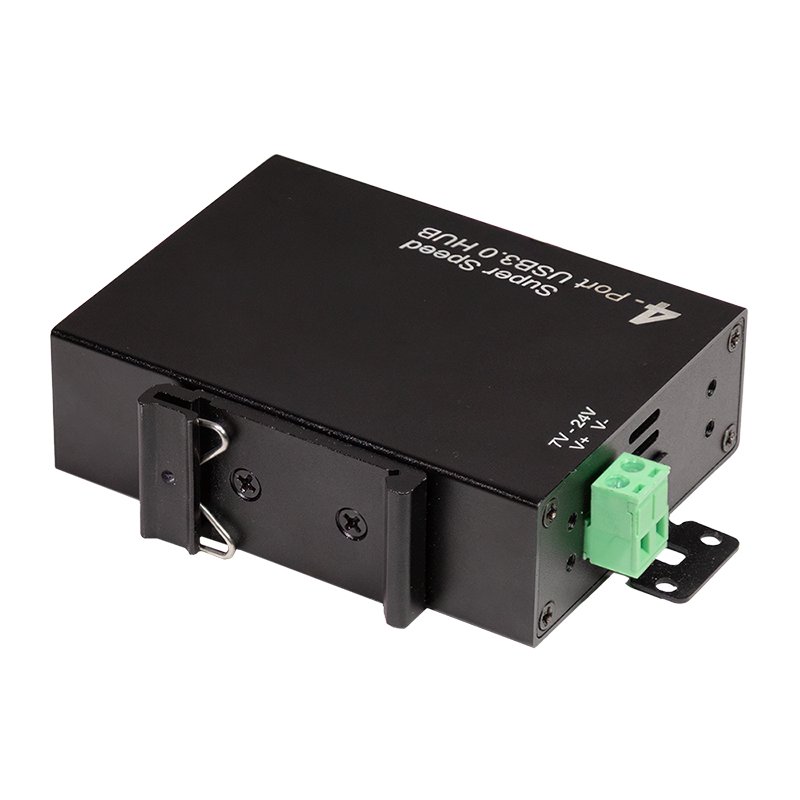 LogiLink Concentrateur USB 3.0 industriel, 4 ports, noir, boîtier métallique