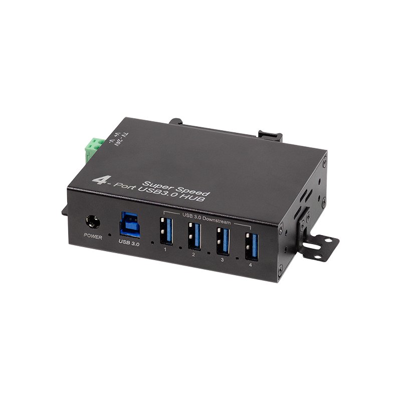LogiLink Concentrateur USB 3.0 industriel, 4 ports, noir, boîtier métallique