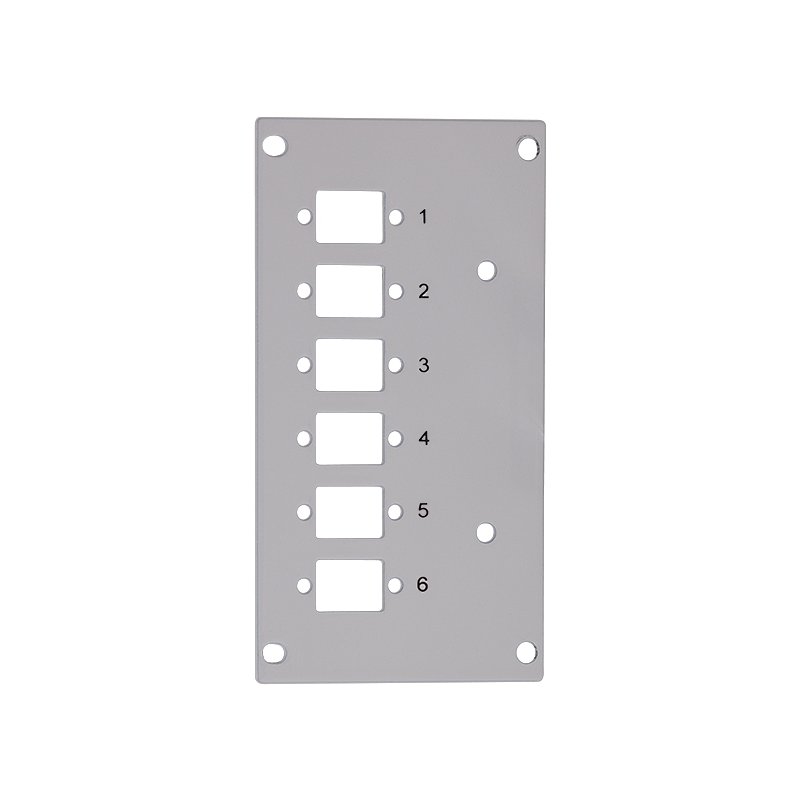 LogiLink Panneau frontal professionnel boîtier répartiteur splitter, 6 ports, gris clair RAL7035, tôle d'acier