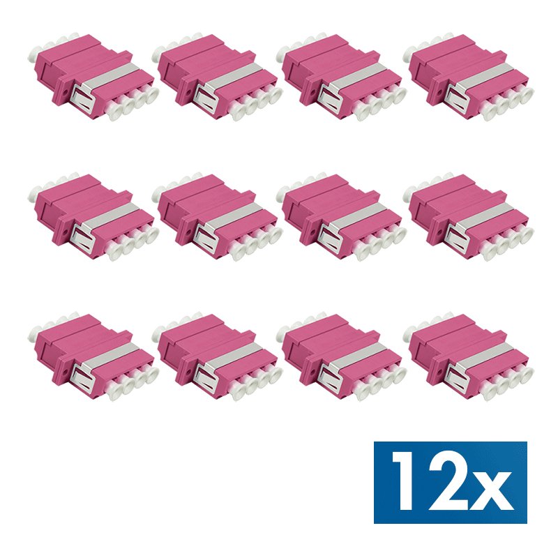 LogiLink coupleur fibre optique LC-Duplex Quad vers SC-Duplex, violet, 12 pièces