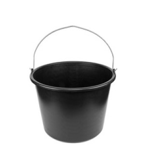 Bradas bouwemmer, PVC, zwart, 12 liter