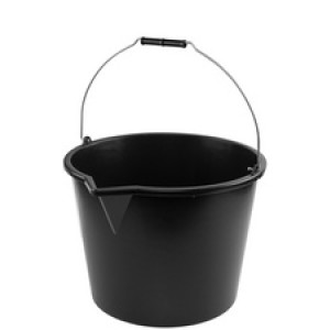 Bradas bouweimer, rond met inhoudschaal, zwart, 12L