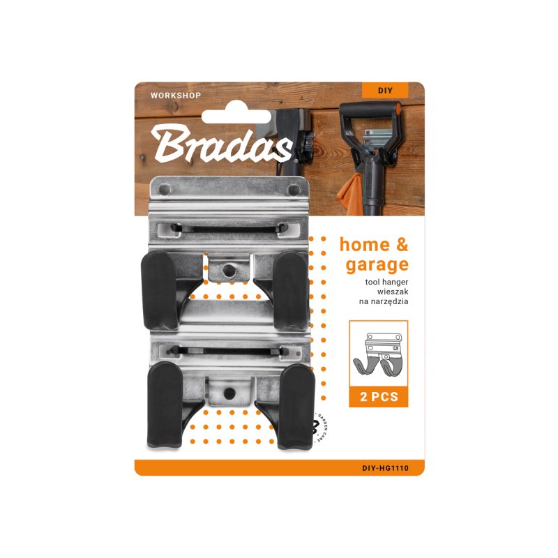 Bradas porte-outils, acier revêtu avec revêtement PVC, noir, 2 pièces