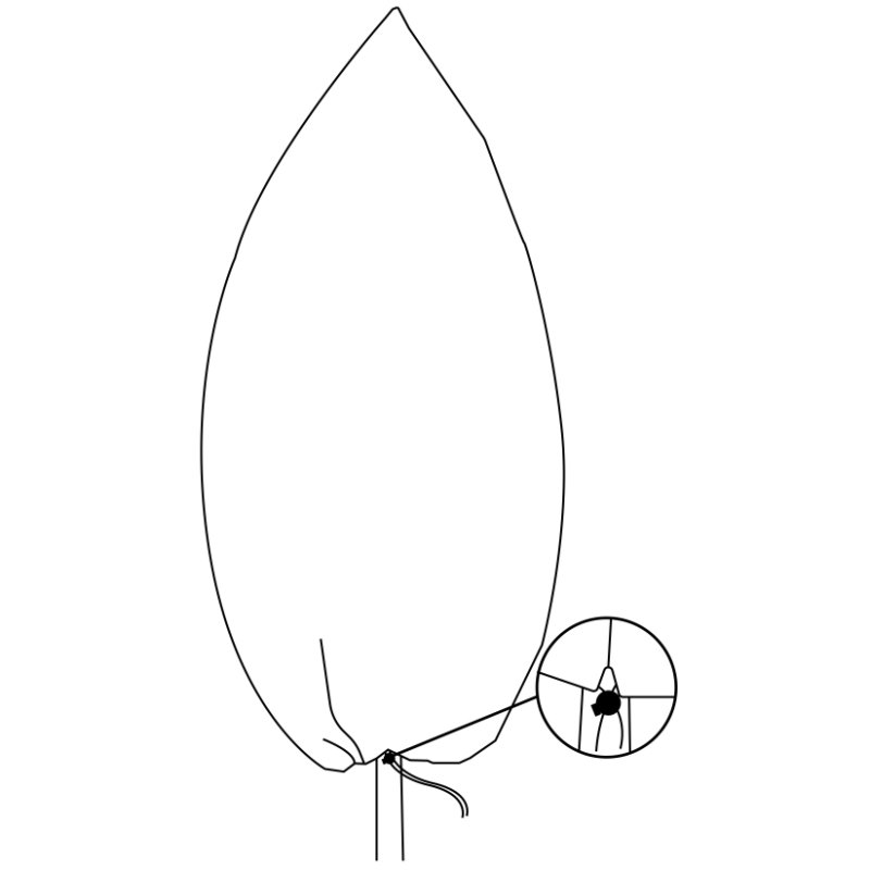 Bradas bonnet d'hiver 80, diamètre 800 mm, 1,25 × 2 m, blanc