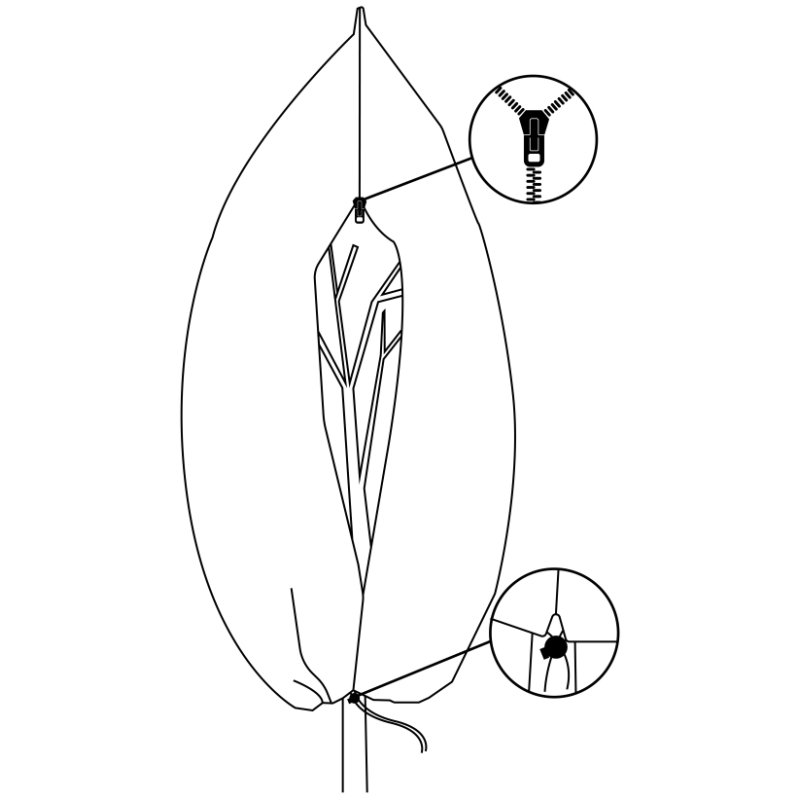 Bradas housse hivernale en non-tissé, diamètre 76 cm, blanc, 1,2 × 1,8 m