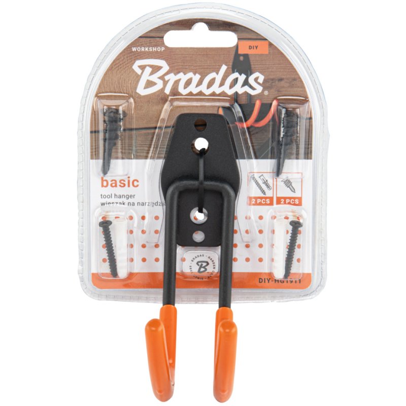 Bradas porte-outils courbé, orange, acier de haute qualité revêtement PVC, 20 kg