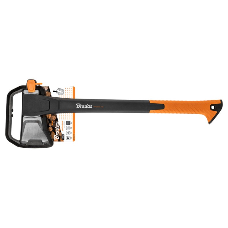 Bradas splijtbijl Axt1800g, nylon steel 762 mm, 1800 g, zwart/oranje
