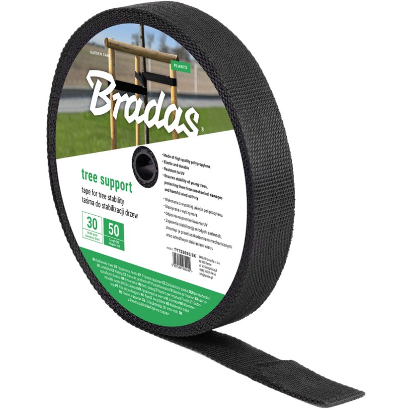 Bradas boombindband, polypropylen, 30 mm × 50 m, zwart