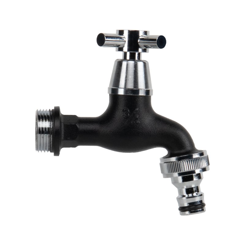 Bradas robinet d'eau 3/4, laiton chromé, finition noir mat