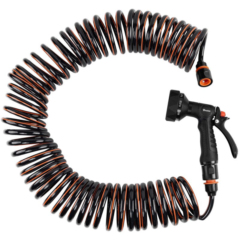 Bradas spiral garden hose SPRING FLEX, 15 m, black/orange