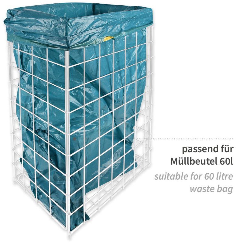 HYGOCLEAN afvalbak draadgestell, wit, 60 liter