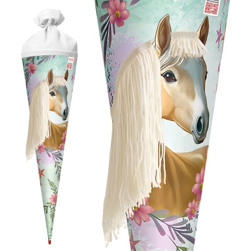 ROTH schoolzak Paard Bella, 850 mm, wollen manen, glitterrand