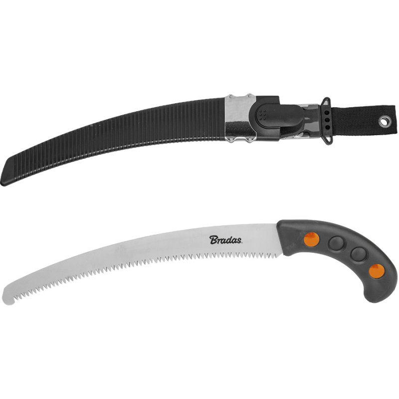 Bradas garden saw V-SERIES with holster, blade length 320 mm, black/orange