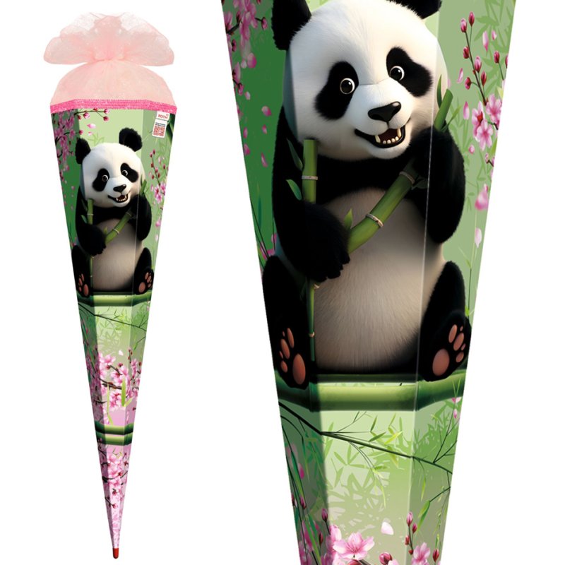 ROTH cartable Panda, rose, rond, 700 mm, fermeture feutre