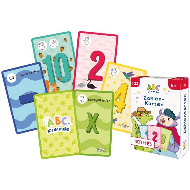 ROTH leerkaarten ABC-vrienden, meerkleurig, 34 kaarten per set, 18 sets in display
