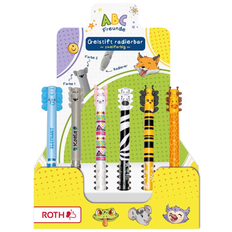 ROTH gelschrijvers ABC-Freunde, uitwisbaar, blauw en rood, 36 stuks