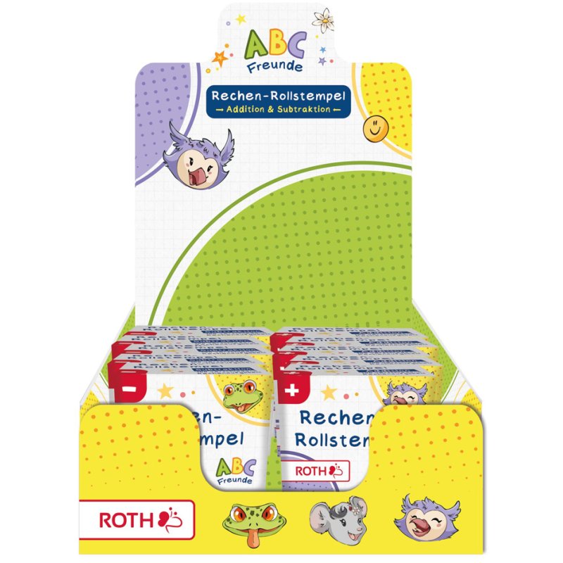 ROTH rekenrolstempel ABC-Freunde, plus en minus oefeningen, 10 stuks