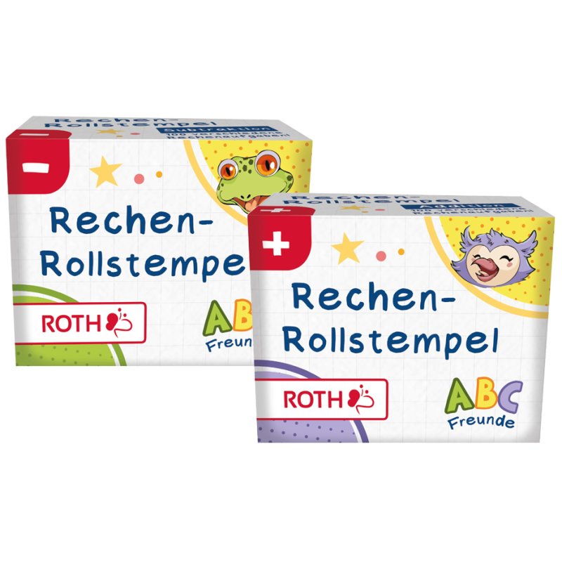 ROTH rekenrolstempel ABC-Freunde, plus en minus oefeningen, 10 stuks