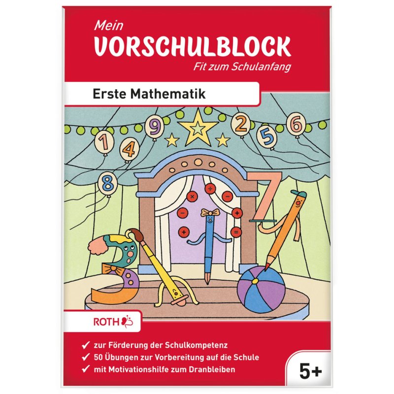 ROTH pre-school workbook First Maths, A5, 64 pages, from 5 years