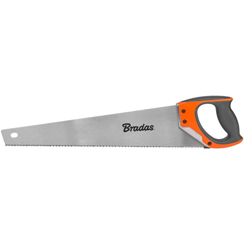 Bradas hand saw V-SERIES, hardened steel SK5, 500 mm, anthracite/orange