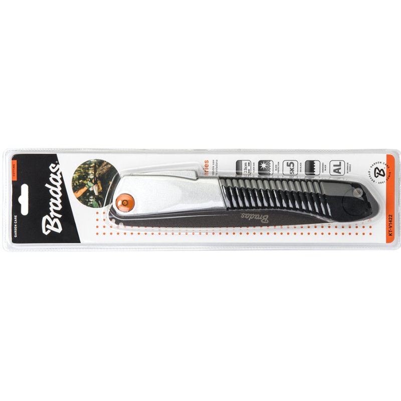 Bradas folding saw V-SERIES RAZOR, 230 mm, hardened SK5 steel, anthracite
