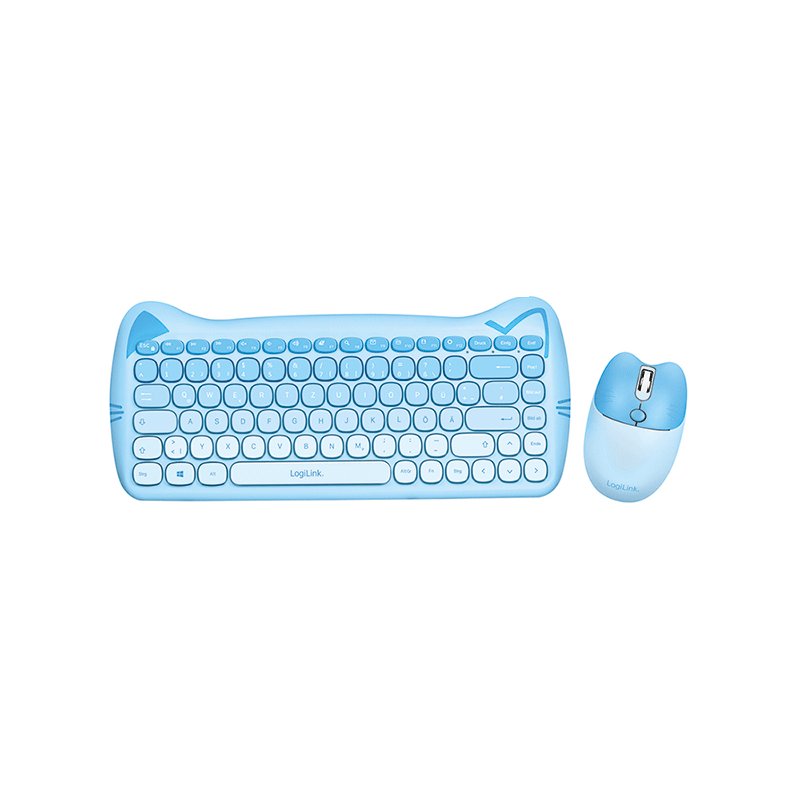 LogiLink ensemble de bureau KITTY sans fil, design chat, rose