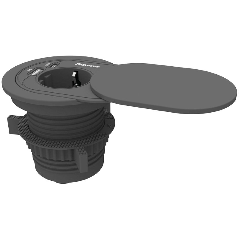Fellowes built-in socket Power Spot, USB-A and USB-C, white